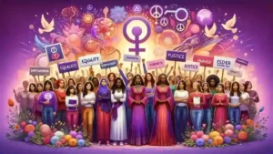 An empowering and vibrant image that captures the essence of International Women's Day