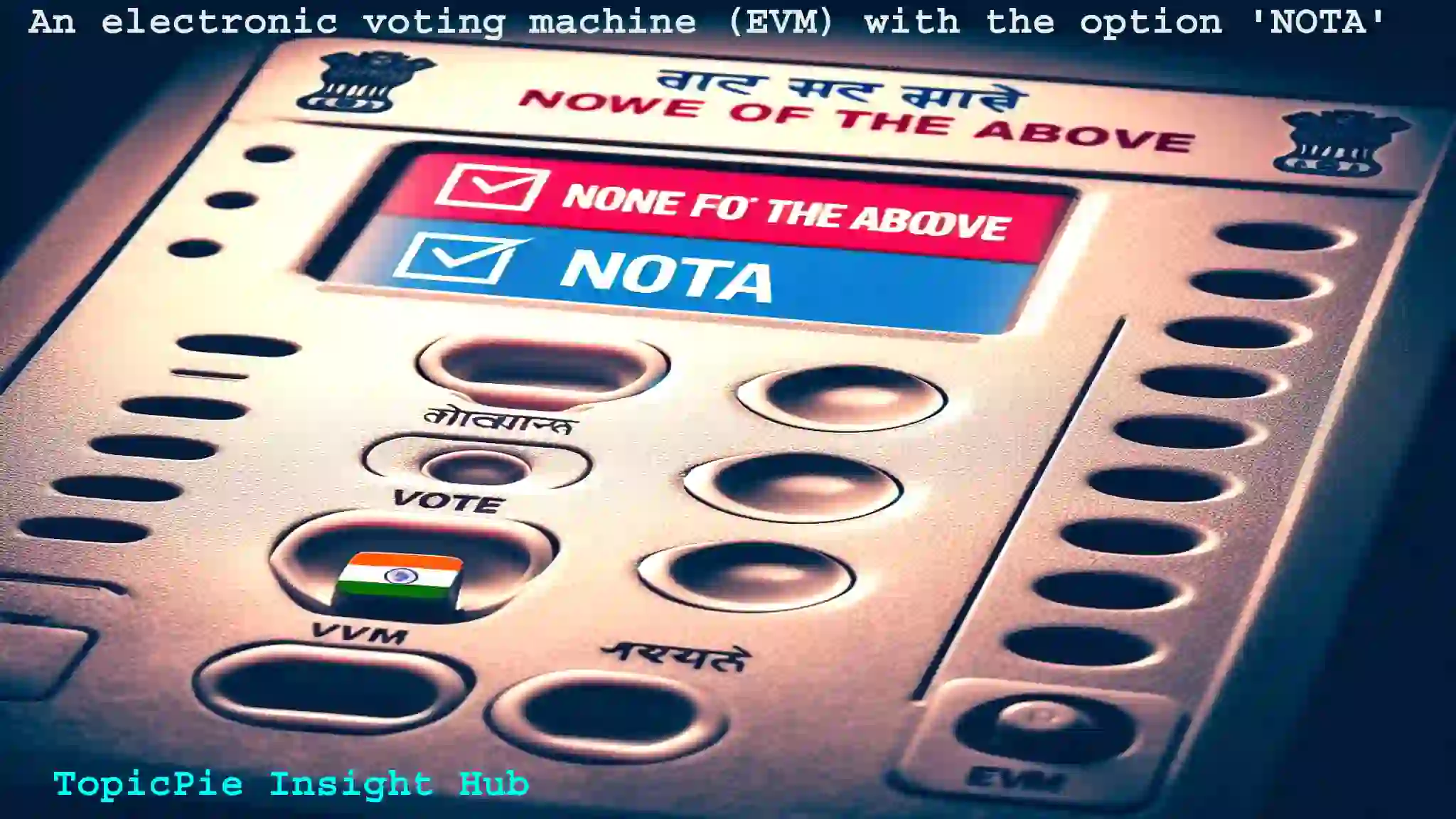 An electronic voting machine (EVM) with the option NOTA