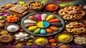 Traditional Indian sweets and dishes associated with Holi, the festival of colours