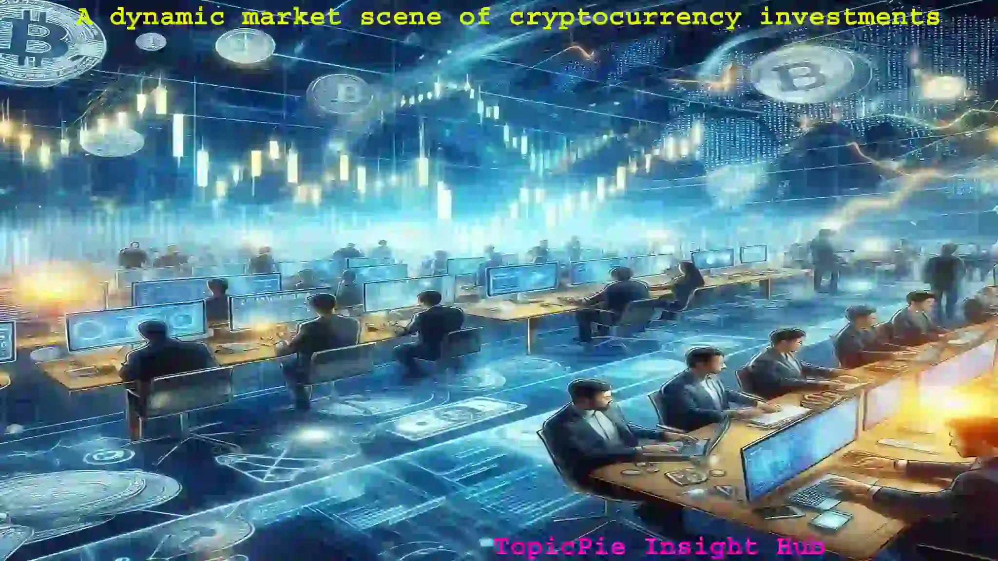 A dynamic market scene of cryptocurrency investments