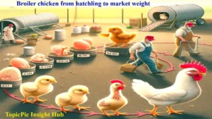 Broiler chicken from hatchling to market weight