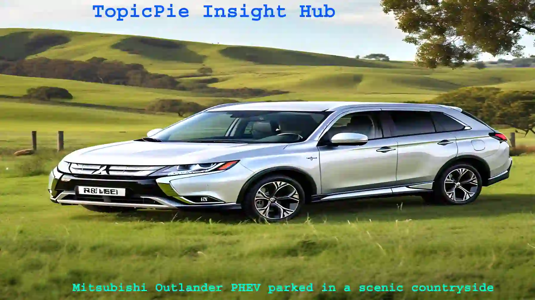 Mitsubishi Outlander PHEV parked in a scenic countryside