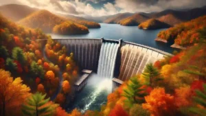 Lake Lure Dam Autumn Splendor